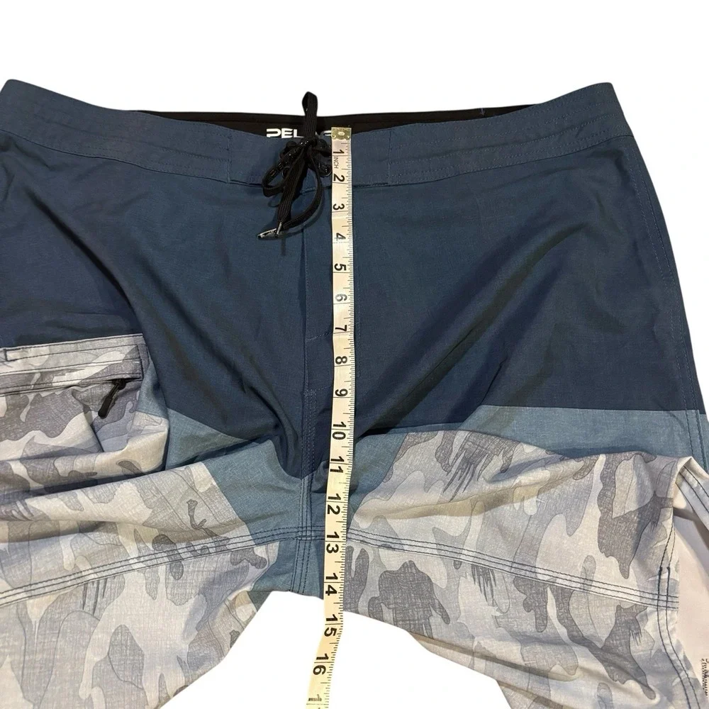 Pelagic‎ Blue Water Board Shorts Blue Camo Mens 40x10 Beach Summer Fishing